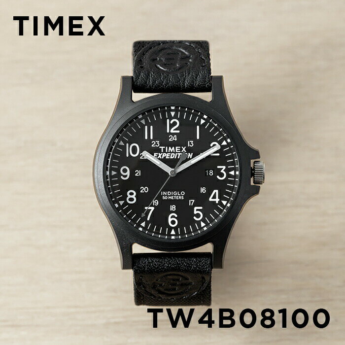 タイメックス 腕時計（メンズ） 【10%OFF】【並行輸入品】TIMEX EXPEDITION タイメックス エクスペディション アカディア 40MM TW4B08100 腕時計 時計 ブランド メンズ レディース ミリタリー アナログ ブラック 黒 レザー 革ベルト 送料無料