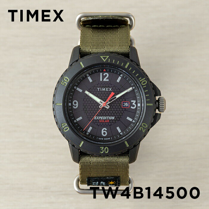 【並行輸入品】TIMEX EXPEDITION タイメックス エクスペディション ガラティン ソーラー 44MM TW4B14500 腕時計 時計 ブランド メンズ ミリタリー ダイバー風 アナログ ブラック 黒 カーキ ナイロンベルト 送料無料