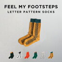 FEEL MY FOOTSTEPS LETTER PATTERN SOCKS フィールマイフットステップス レター パターン ソックス 靴下 ブランド メンズ ...
