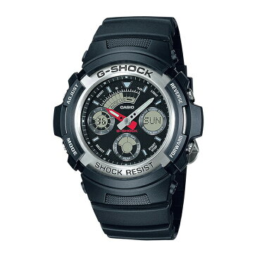 【並行輸入品】【10年保証】CASIO G-SHOCK カシオ Gショック AW-590-1A 腕時計 メンズ キッズ 子供用 男の子 ジーショック アナデジ 防水 ブラック 黒 シルバー