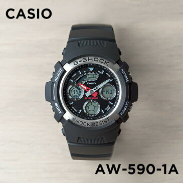 【並行輸入品】【10年保証】CASIO G-SHOCK カシオ Gショック AW-590-1A 腕時計 時計 ブランド メンズ キッズ 子供 男の子 アナデジ 日付 カレンダー 防水 ブラック 黒 シルバー 送料無料