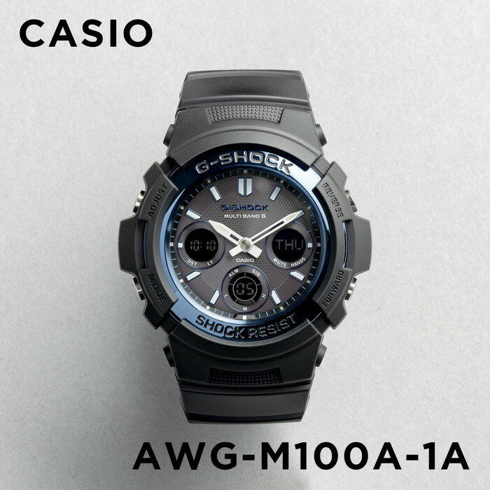 【並行輸入品】【10年保証】CASIO G-SHOCK カシオ Gショック AWG-M100A-1A 腕時計 メンズ キッズ 子供 男の子 アナデジ 電波 ソーラー ソーラー電波時計 防水 ブラック 黒 ブルー 青 送料無料
