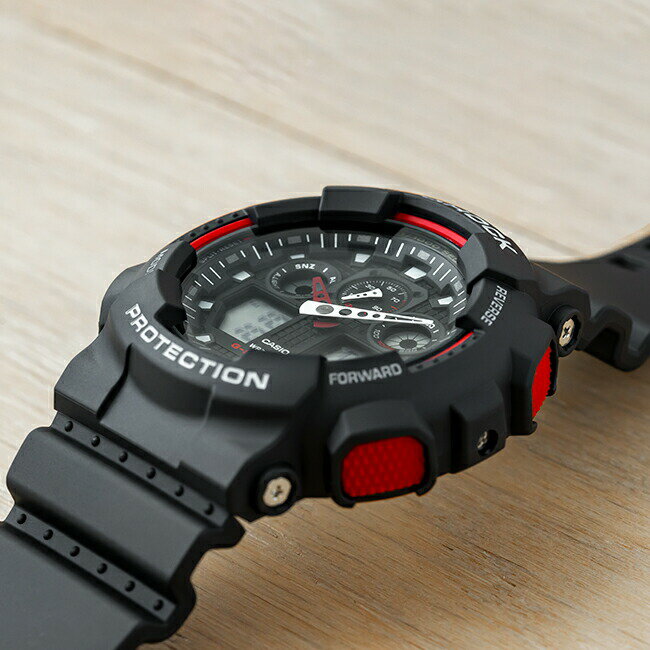 【並行輸入品】【10年保証】CASIO G-SHOCK カシオ Gショック GA-100-1A4 腕時計 メンズ キッズ 子供 男の子 アナデジ 防水 ブラック 黒 レッド 赤 送料無料格安通販　バレンタイン　人気　ランキング