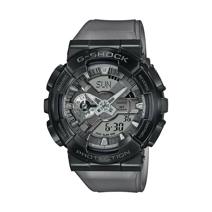 楽天TIME LOVERS【並行輸入品】【10年保証】CASIO G-SHOCK カシオ Gショック GM-110MF-1A 腕時計 時計 ブランド メンズ キッズ 子供 男の子 アナデジ 日付 カレンダー 防水 グレー ブラック 黒 スケルトン クリア 送料無料