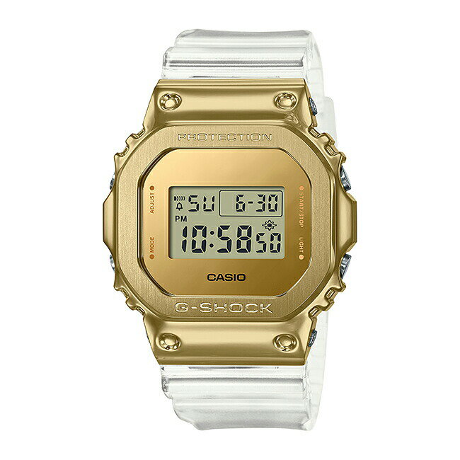 楽天TIME LOVERS【国内正規品】CASIO G-SHOCK カシオ Gショック GM-5600SG-9JF 腕時計 時計 ブランド メンズ キッズ 子供 男の子 アナデジ 日付 カレンダー 防水 ゴールド 金 ホワイト 白 スケルトン クリア 送料無料