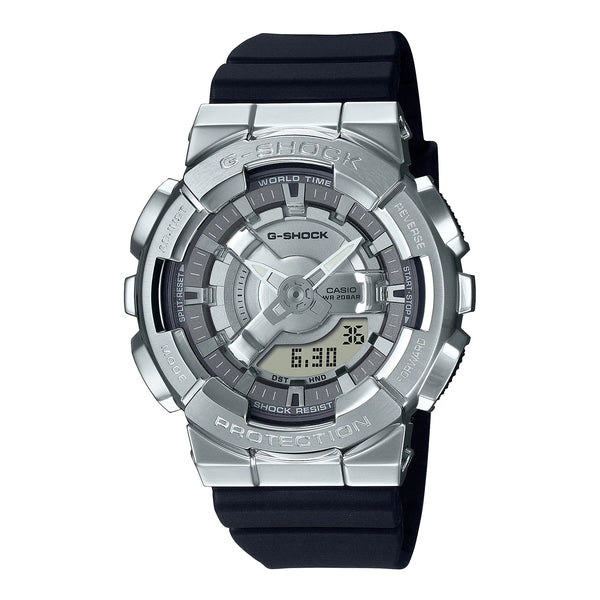 楽天TIME LOVERS【並行輸入品】【10年保証】CASIO G-SHOCK カシオ GショックGM-S110-1A腕時計 時計 ブランド メンズ レディース キッズ 子供 男の子 女の子 アナデジ 日付 カレンダー シルバー 銀 ブラック 黒 海外モデル 送料無料