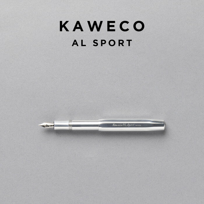 KAWECO AL SPORT FOUNTAIN PEN カヴェコ アルスポーツ 万年筆 アルミ 極細 細 EF F 筆記用具 文房具 ブランド シルバー 銀 ...