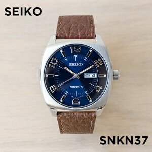 【並行輸入品】【10年保証】【日本未発売】SEIKO セイコー リクラフト オートマチック SNKN37 腕時計 メンズ 逆輸入 アナログ シルバー ネイビー レザー 革ベルト 海外モデル 送料無料