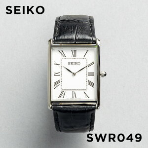 【並行輸入品】【10年保証】【日本未発売】SEIKO ESSENTAILS セイコー エッセンシャルズ SWR049 腕時計 時計 ブランド メンズ レディース 逆輸入 アナログ シルバー ブラック 黒 レザー 革ベルト 角型 海外モデル 送料無料