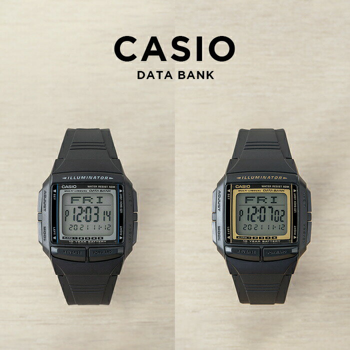 【並行輸入品】【10年保証】CASIO DATA BANK カシオ データバンク DB-36 腕時計 時計 ブランド メンズ レディース キッズ 子供 男の子 女の子 チープカシオ チプカシ デジタル 日付 カレンダー データバンク ブラック 黒 ゴールド 金 シンプル 送料無料