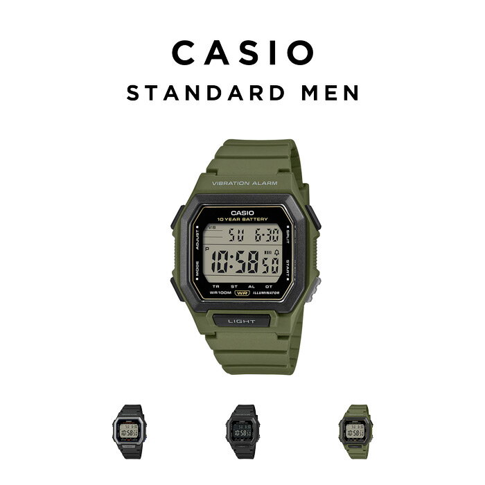 CASIO STANDARD MENS カシオ スタンダード W-738H 腕時計 時計 ブランド メンズ レディース キッズ 子供 男の子 女の子 チープカシオ チプカシ デジタル 薄型 軽量 日付 カレンダー 防水 角型 四角 レトロ ブラック 黒 オールブラック ギフト プレゼント
