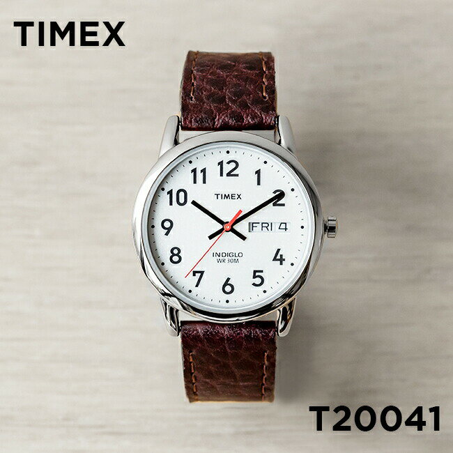 並行輸入品 日本未発売 TIMEX EASY READER タイメックス イージーリーダー デイデイト 35MM T20041 腕時計 時計 ブランド メンズ レディース アナログ シルバー ホワイト 白 レザー 革ベルト …