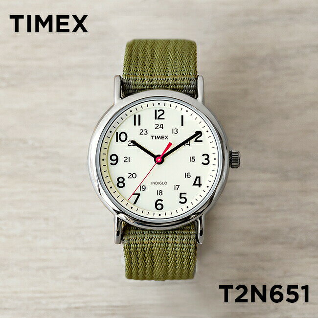 タイメックス 腕時計（メンズ） 【10%OFF】【並行輸入品】TIMEX WEEKENDER タイメックス ウィークエンダー 38MM メンズ T2N651 腕時計 時計 ブランド レディース ミリタリー アナログ カーキ アイボリー ナイロンベルト 送料無料