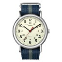 【並行輸入品】【訳あり】【小キズあり】TIMEX WEEKENDER CENTRAL PARK FULL SIZE タイメックス ウィークエンダー セントラルパーク メンズ T2N654 腕時計 ネイビー アイボリー ストライプ ナイロンベルト