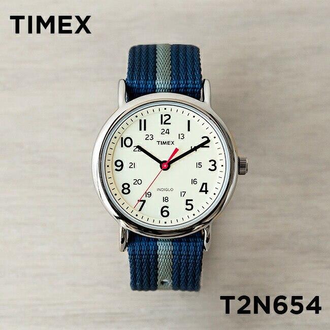 【並行輸入品】TIMEX タイメックス ウィークエンダー 38MM メンズ T2N654 腕時計 レディース ミリタリー アナログ ネイビー アイボリー ナイロンベルト 送料無料