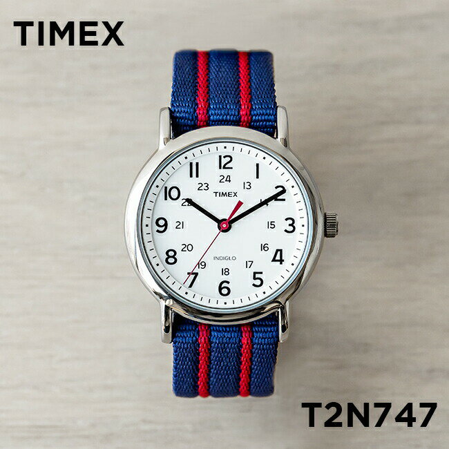 【並行輸入品】TIMEX タイメックス ウィークエンダー 38MM メンズ T2N747 腕時計 レディース ミリタリー アナログ ネイビー ホワイト 白 ナイロンベルト 送料無料