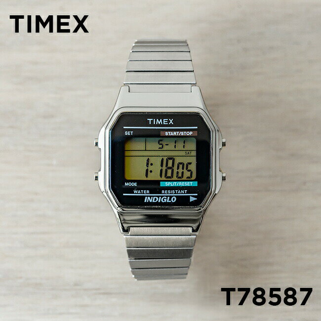 タイメックス 【並行輸入品】TIMEX CLASSIC タイメックス クラシック デジタル T78587 腕時計 時計 ブランド メンズ レディース シルバー ブラック 黒 メタル 送料無料