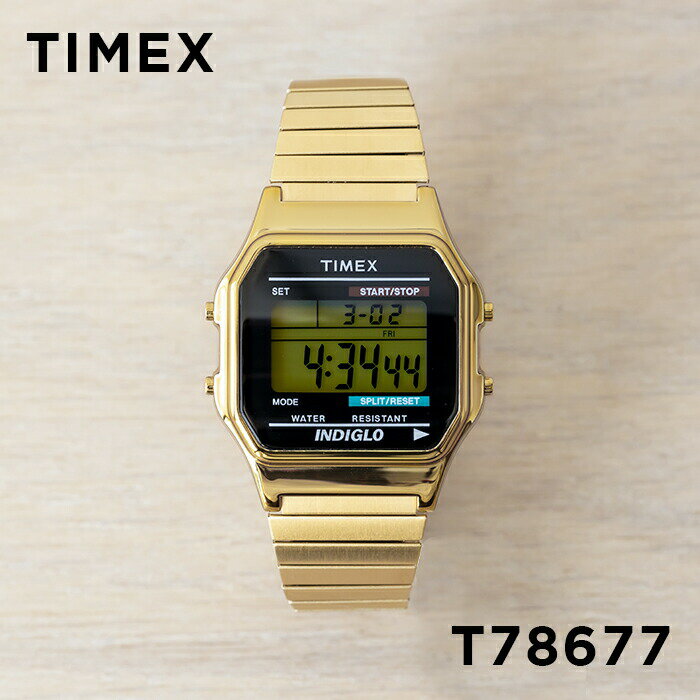 タイメックス 【並行輸入品】TIMEX CLASSIC タイメックス クラシック デジタル T78677 腕時計 時計 ブランド メンズ レディース ゴールド 金 ブラック 黒 メタル 送料無料