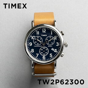 【並行輸入品】TIMEX WEEKENDER タイメックス ウィークエンダー クロノグラフ 40MM TW2P62300 腕時計 時計 ブランド メンズ ミリタリー アナログ シルバー ネイビー レザー 革ベルト 送料無料