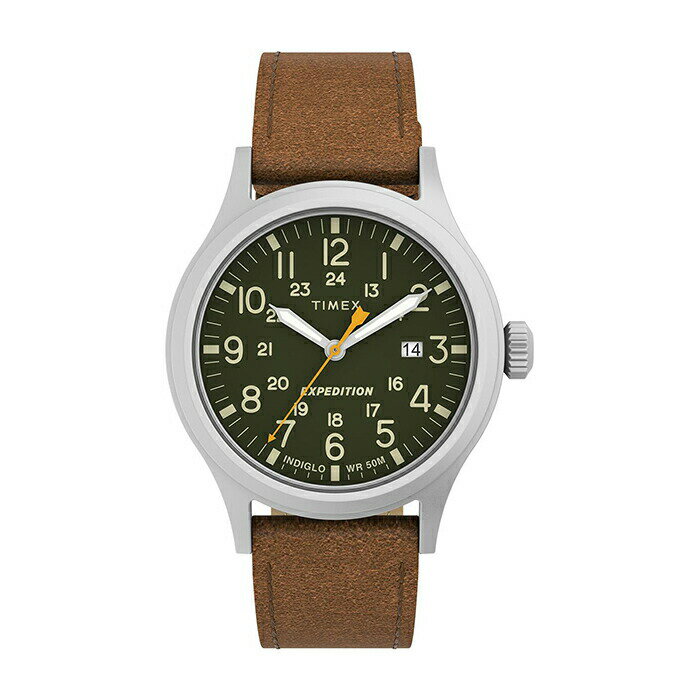 【並行輸入品】【日本未発売】TIMEX EXPEDITION タイメックス エクスペディション スカウト 40MM TW4B23000 腕時計 時計 ブランド メンズ レディース ミリタリー アナログ 日付 カレンダー カーキ ブラウン 茶 レザー 革ベルト 海外モデル 送料無料