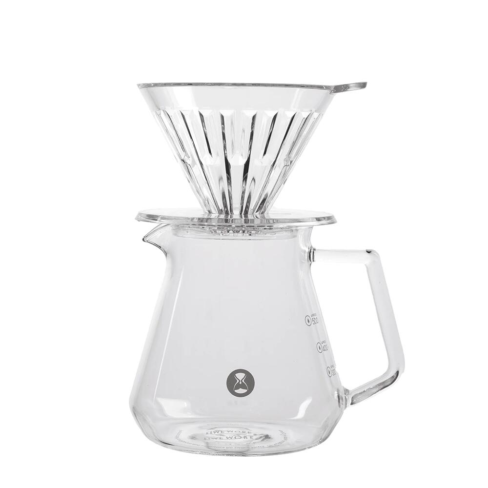 【TIMEMORE公式】 タイムモア クリスタルアイブリューワーセット PCTG製ドリッパー02＆ガラスサーバー（600ml）セット耐熱　ペーパーフィルター10枚付き