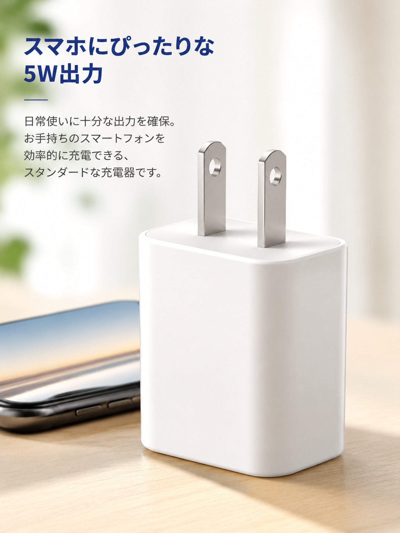 スマ木充電器 5W出力 USB電源アダプター スマホ充電対応 安心安全設計 ホワイト 旅行・出張に最適 コンパクト軽量 timesea-10014777 タイムシー楽天市場店 サンプル画像3