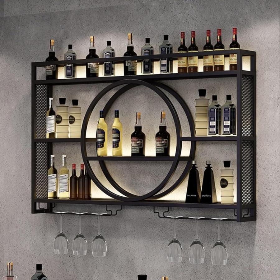 Wine Racks - ワインラック 壁掛け式 ワインホルダー 酒ラック 壁掛け ディスプレイスタンド 酒棚 吊り下げ ワインラック ワイン置き 居酒屋 レストラン 飲食店 バー クラブ用