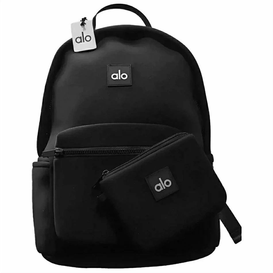 乐天商城 - Alo Yoga バックパック「Stow」ブラックネオプレン｜ 取り外し可能ポーチ＆PCスリーブ付き 防水スポーツジムバッグ