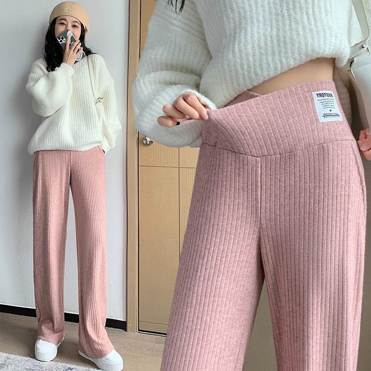 ワイドパンツ リブパンツ 秋冬 ゆったり 妊娠 マタニティパンツ 厚手 マタニティズボン コットン 暖かい 大きいサイズ 美脚 ボトムス 無地 アジャスター シンプル 綿 妊婦 あったか 初期 中期 産後 ストレッチ 暖かい 妊婦服 防寒 保温 冬用 秋用 秋服 長ズボン