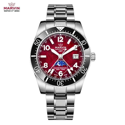 \最大20%OFFクーポン/Marvin マーヴィン スイス製ムーブメント メンズ 腕時計 自動巻き GMT搭載 200メートル防水 M136.13.99.11 \最大20%OFFクーポン/Marvin マーヴィン スイス製ムーブメント メンズ 腕時計 自動巻き GMT搭載 200メートル防水 M136.13.99.11