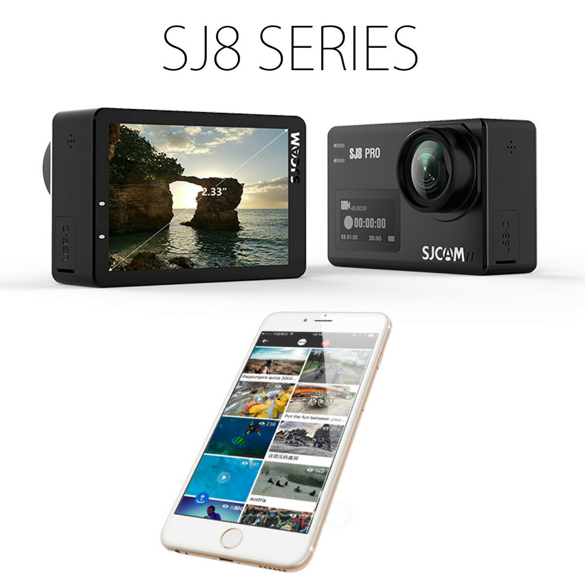 SJCAM 【正規輸入品】 アクションカメラ SJ8 Pro（色：ブラック） クリスマス プレ...