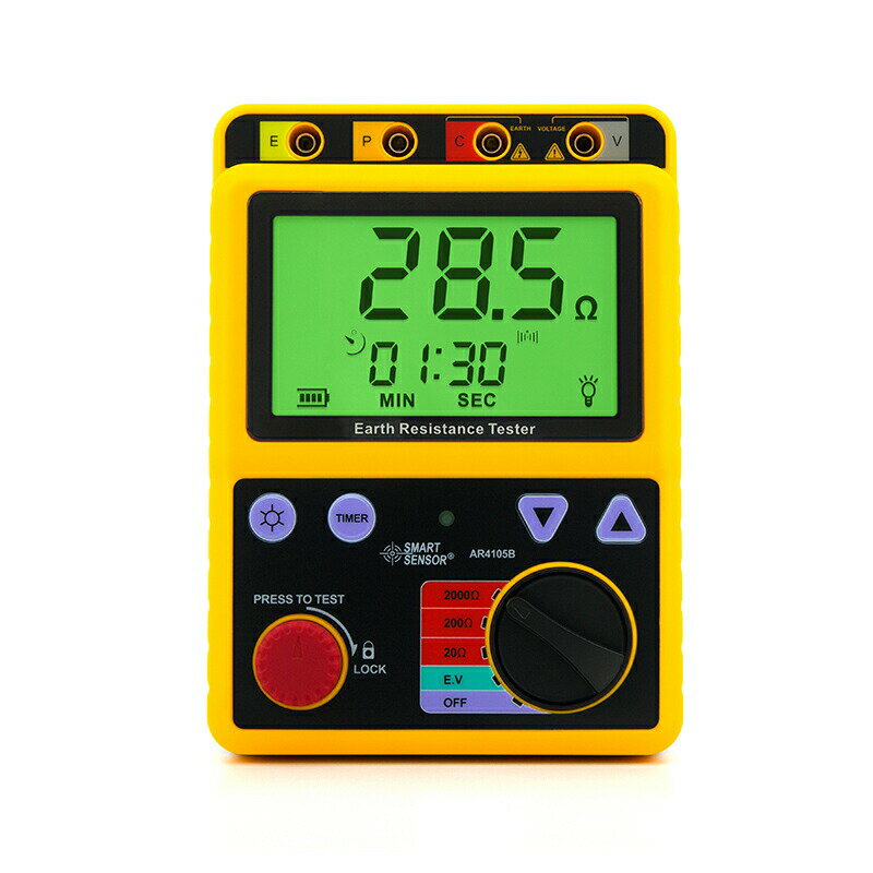 【正規輸入品】 接地抵抗計 【SMART SENSOR AR4105B】 アーステスター デジタル 2線式 3線式 一年保証 送料無料 データ分析 高精度