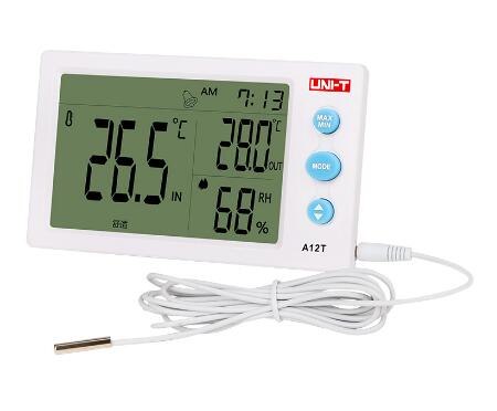 UNI-T社［A12T］温度湿度計 A12T｜サンプリング時間10秒 リアルタイム 温度 湿度 屋内 屋外 壁フック