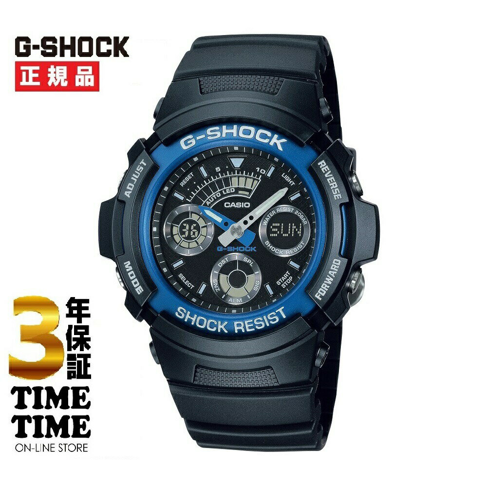 CASIO カシオ G-SHOCK Gショック アナデジ ブラック ブルー AW-591-2AJF 【安心の3年保証】