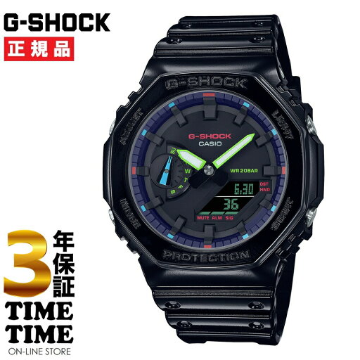 CASIO カシオ G-SHOCK Gショック Virtual Rainbow:Gamer’s RGB series ブラック レインボー GA-2100RGB-1AJF 【安心の3年保証】 CASIO カシオ G-SHOCK Gショック Virtual Rainbow:Gamer’s RGB series ブラック レインボー GA-2100RGB-1AJF 【安心の3年保証】
