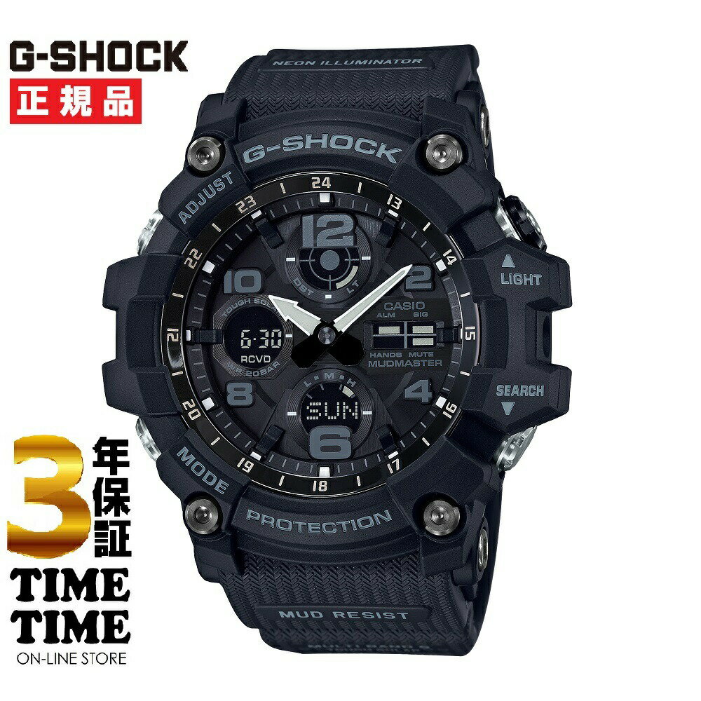 楽天TIMETIME ONLINE STORE【最大2,000円OFFクーポン＆エントリーでポイント最大46倍！】CASIO カシオ G-SHOCK Gショック MUDMASTER マッドマスター ソーラー電波 ブラック GWG-100-1AJF【安心の3年保証】