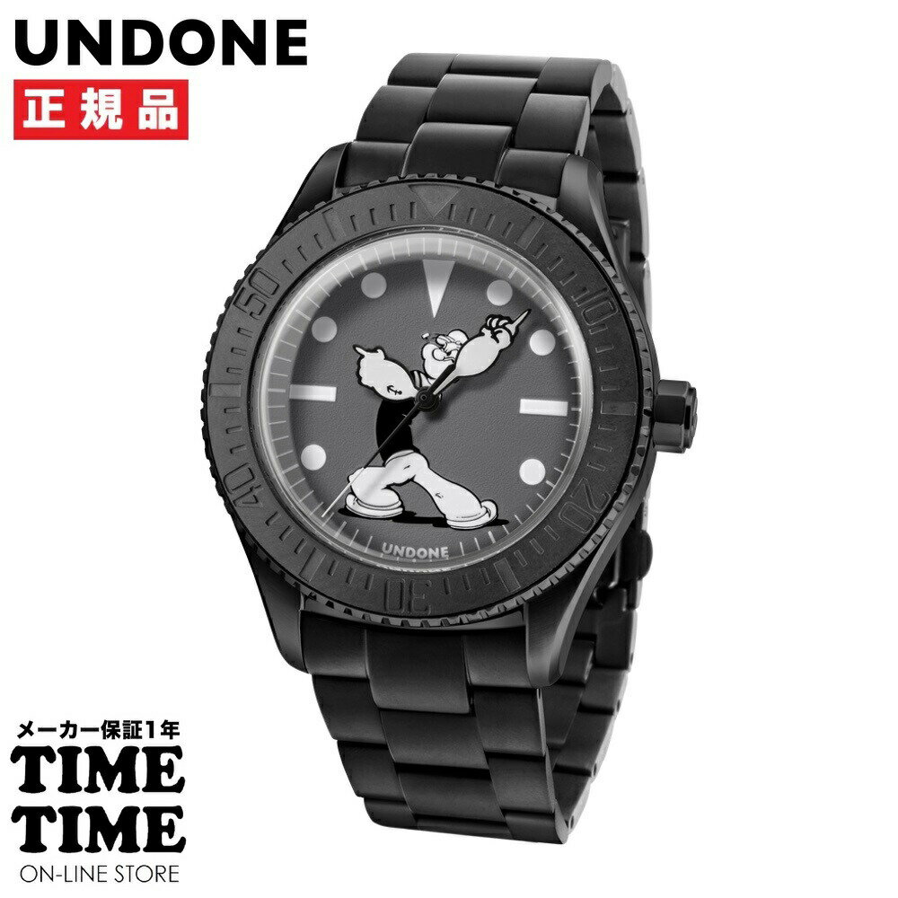 【11日26時まで最大2000円OFFクーポン＆ポイント最大47倍】UNDONE アンダーン POPEYE MONOCHROME EDITION ポパイ モノクローム・エディション 機械式 自動巻 数量限定300本 COL-POP-MONOPOPEYE 【安心のメーカー1年保証】