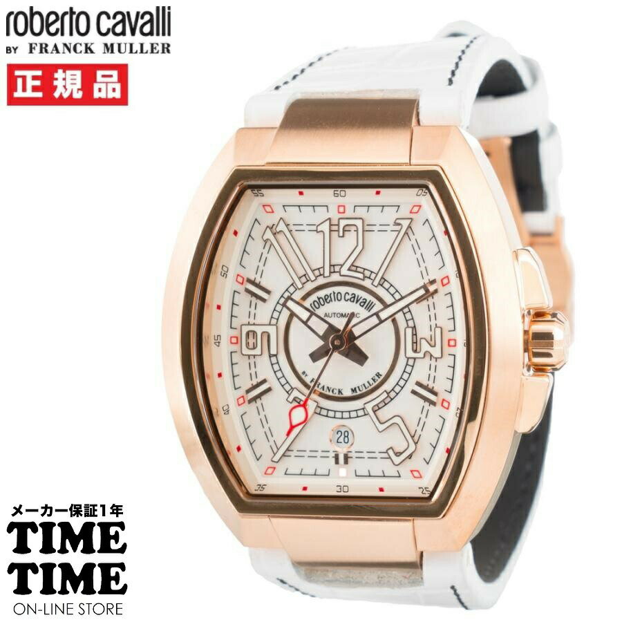 【最大2,000円OFFクーポン＆エントリーでポイント最大46倍！】roberto cavalli BY FRANCK MULLER ロベルト・カヴァリ バイ フランク・ミュラー 自動巻 ホワイトRG RV1G207L0051 メンズ 【安心の1年保証】