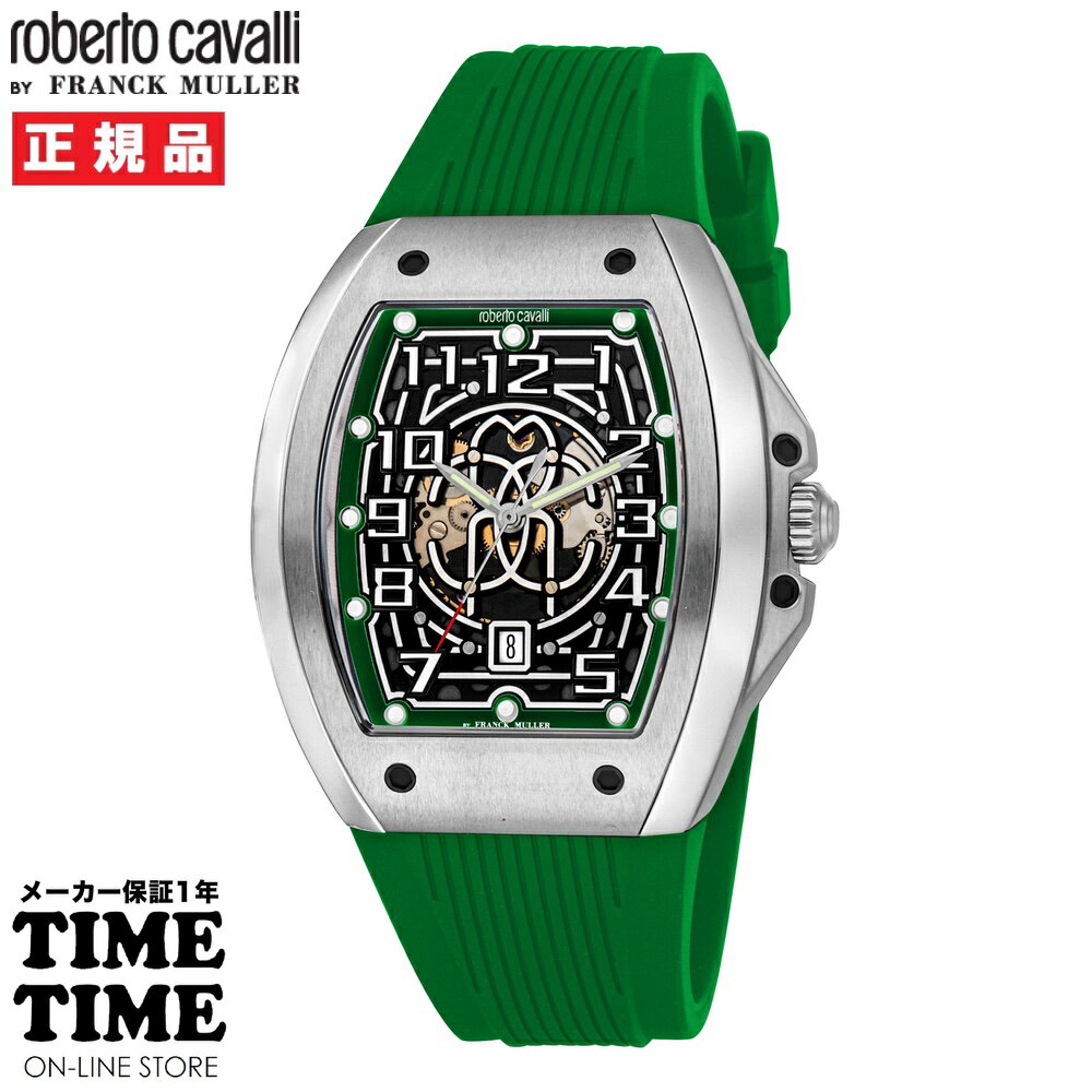 roberto cavalli BY FRANCK MULLER ロベルト・カヴァリ バイ フランク・ミュラー メンズ 自動巻 ブラック グリーン RV1G205P1021 【安心のメーカー1年保証】