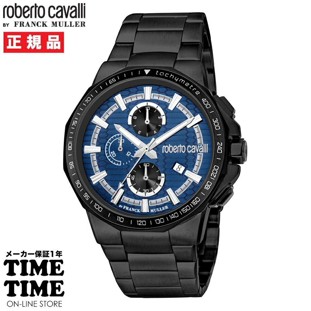 【最大2,000円OFFクーポン＆エントリーでポイント最大46倍！】roberto cavalli BY FRANCK MULLER ロベルト・カヴァリ バイ フランク・ミュラー メンズ ダークブルー RV1G200M0061 【安心のメーカー1年保証】