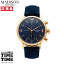 【5/1ワンダフルデー限定 最大1000円OFFクーポン】MADISON NEW YORK マディソンニューヨーク セブンス・アベニュー メンズ クロノグラフ ピンクゴールド ネイビー MA011013-4 【安心のメーカー1年保証】(2)