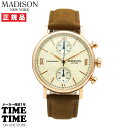 【5/16までポイント最大47倍&最大2000円OFFクーポン】MADISON NEW YORK マディソンニューヨーク セブンス・アベニュー メンズ クロノグラフ ピンクゴールド ベージュ MA011013-5 【安心のメーカー1年保証】(2)