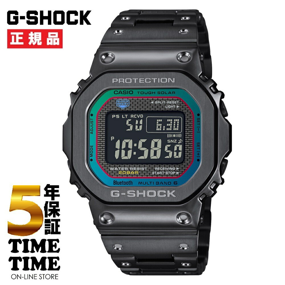 楽天TIMETIME ONLINE STORECASIO カシオ G-SHOCK Gショック 腕時計 メンズ ソーラー電波 フルメタル ブラック ブルーグリーン GMW-B5000BPC-1JF 【安心の5年保証】