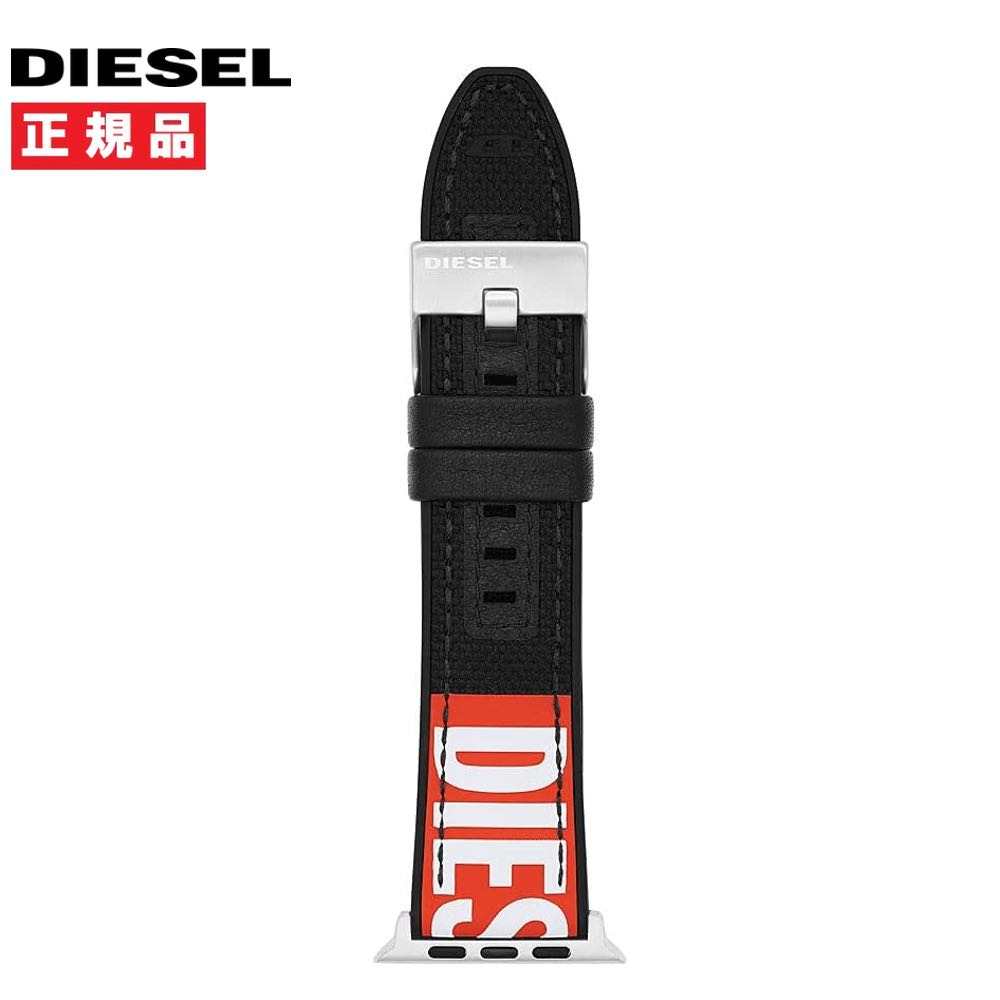 DIESEL ディーゼル Apple Watch用 ベルト バンド 42mm/44mm/45mm 対応 メンズ ブラック ナイロン DSS0005