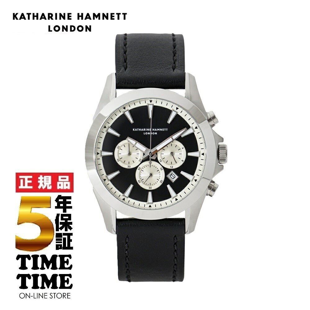KATHARINE HAMNETT キャサリンハムネット タイムタイム 限定モデル 黒カーフレザー KH20J934B 他店では買えない特別な商品
