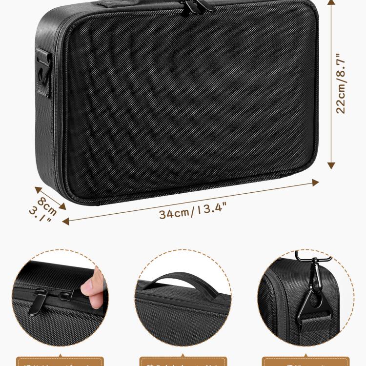 ★10％OFFクーポン 7/25迄★メイクボックス Luxspire コスメボックス メイクブラシバッグ EVA化粧ポーチ コスメポーチ メイクポーチ 34.5*24.5*8cm肩掛けベルト付き プロ用 仕切り 持ち運び便利 防塵 通勤・出張・旅行用 機能的收納 大容量 衝撃吸収 化粧品収納 timovo-10000104 TIMOVO サンプル画像2