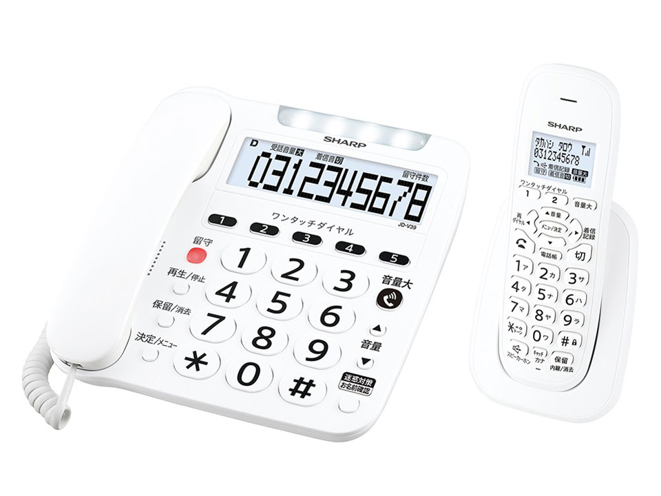 SHARP 　コードレス電話機　子機1台モデル　JD-V39CL