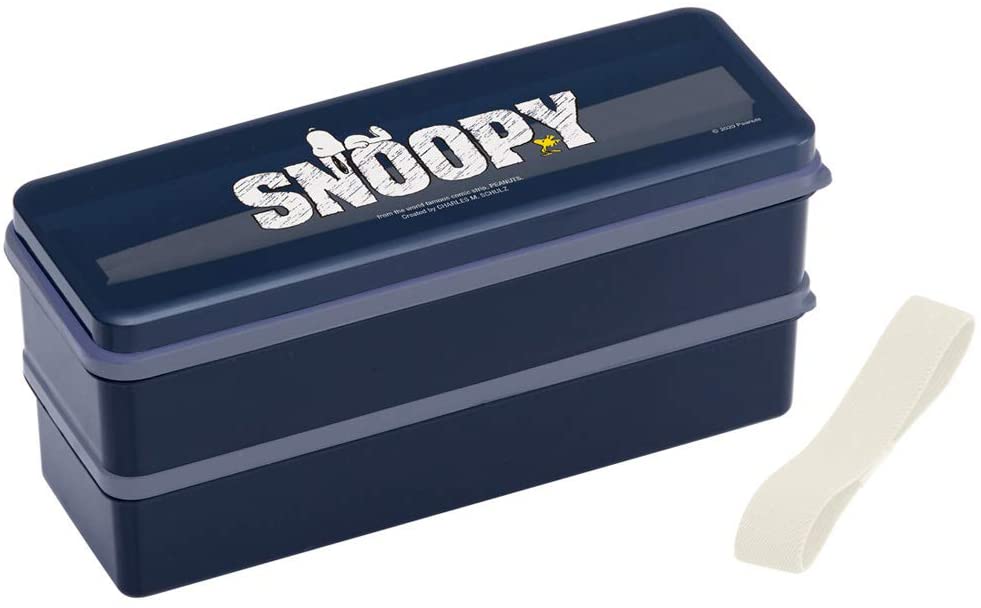 スケーター 2段弁当箱 大容量 900ml SSLW9 スヌーピー SNOOPY / ランチボックス / 弁当箱 / ランチベルト付き / 箸付き / 仕切り付き / 電子レンジOK / 入子（イレコ）式