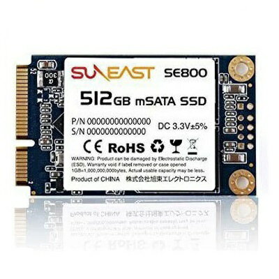 SUNEAST サンイースト 512GB 内蔵SSD SE800 mSATA SSD SATA 6Gb/s 3D TLC SE800-m512GB 処理速度 快適