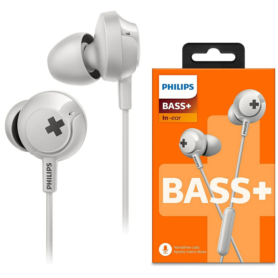 フィリップス　イヤホン 【RSL】 フィリップス PHILIPS 重低音 BASS＋ インイヤー 有線 ヘッドホン マイク付き 【ホワイト】 ハンズフリー通話 ｜ 12.2mmドライバー ｜ SHE4305WT